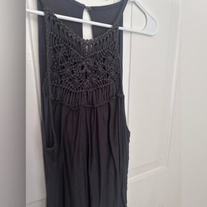 Dark grey macrame american eagle tank